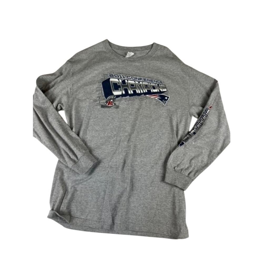 New England Patriots Champions Long Sleeve Shirt Gray Medium Alstyle NFL